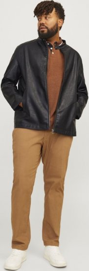 Jack & Jones DYLAN Clean PU Jacket Black - Jassen - Grote Maten Herenjassen