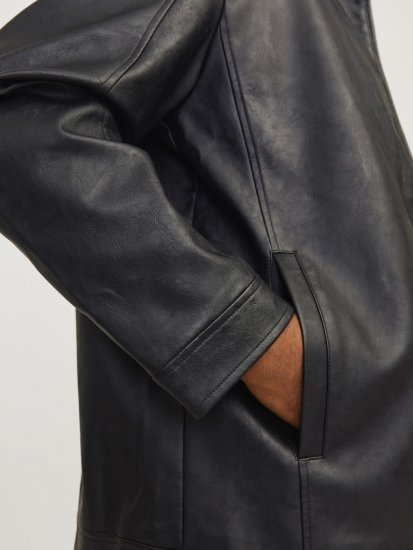 Jack & Jones DYLAN Clean PU Jacket Black - Jassen - Grote Maten Herenjassen
