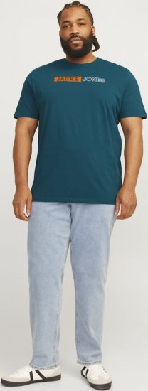 Jack & Jones CORP Logo Play 5 T-Shirt Deep Teal - T-shirts - Grote Maten T-shirts Heren