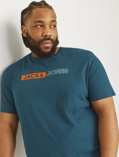 Jack & Jones CORP Logo Play 5 T-Shirt Deep Teal - T-shirts - Grote Maten T-shirts Heren