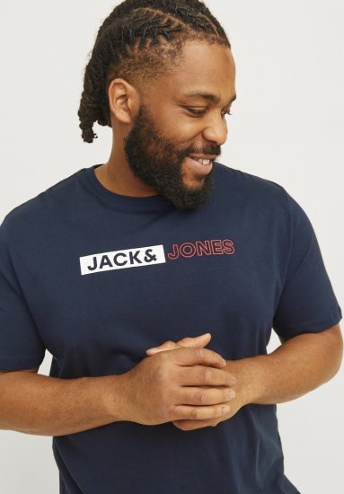 Jack & Jones CORP Logo Play 5 T-Shirt Navy Blazer - T-shirts - Grote Maten T-shirts Heren