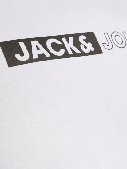 Jack & Jones CORP Logo Play 5 T-Shirt White - T-shirts - Grote Maten T-shirts Heren