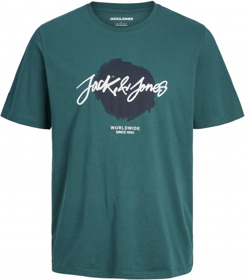 Jack & Jones TILEY T-Shirt Deep Teal - T-shirts - Grote Maten T-shirts Heren