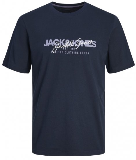 Jack & Jones JJALVIS T-Shirt Navy Blazer - T-shirts - Grote Maten T-shirts Heren
