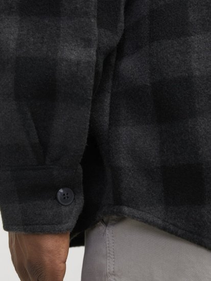 Jack & Jones ZAC BRUSHED Long Sleeve OVERSHIRT Grey - Hemden - Overhemden Grote Maten Heren