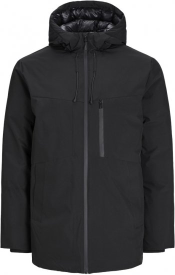 Jack & Jones PAYNE Windproof Parka Black - Jassen - Grote Maten Herenjassen