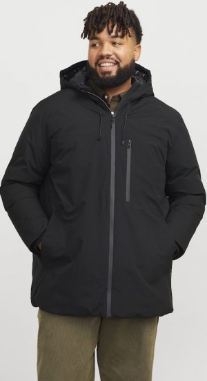 Jack & Jones PAYNE Windproof Parka Black - Jassen - Grote Maten Herenjassen