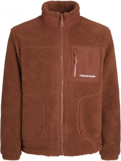 Jack & Jones ESTERBRO High Collar Teddy Jacket Brandy Brown - Jassen - Grote Maten Herenjassen