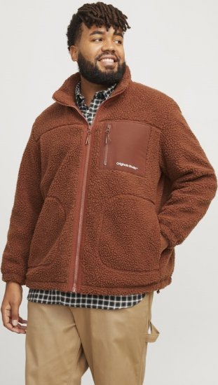 Jack & Jones ESTERBRO High Collar Teddy Jacket Brandy Brown - Jassen - Grote Maten Herenjassen