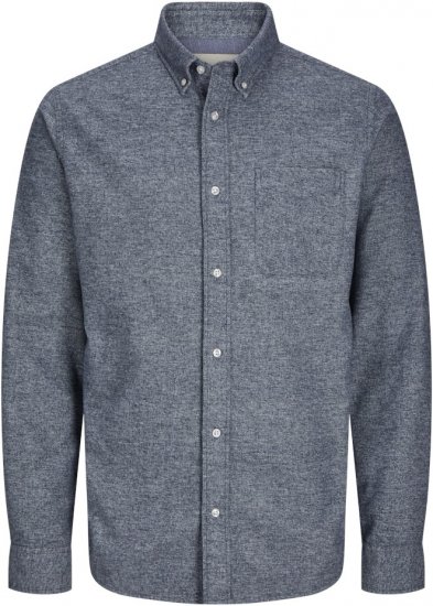 Jack & Jones NORRIS Flannel Long Sleeve Shirt Navy Blazer - Hemden - Overhemden Grote Maten Heren