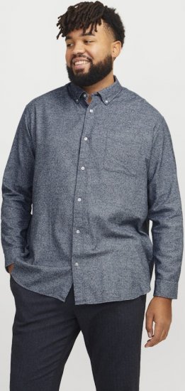 Jack & Jones NORRIS Flannel Long Sleeve Shirt Navy Blazer - Hemden - Overhemden Grote Maten Heren