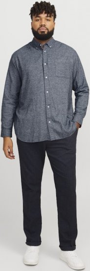 Jack & Jones NORRIS Flannel Long Sleeve Shirt Navy Blazer - Hemden - Overhemden Grote Maten Heren