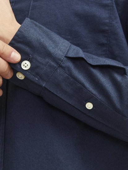 Jack & Jones Brook Oxford Long Sleeve Shirt Navy Blazer - Hemden - Overhemden Grote Maten Heren