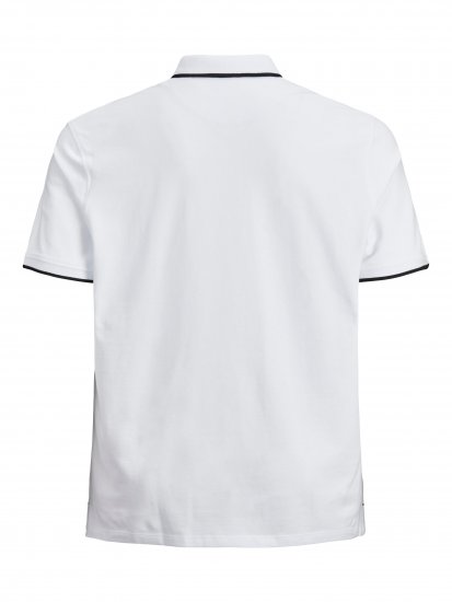 Jack & Jones PAULOS Short Sleeve Polo White/PS - Polo shirts - Grote Maten Poloshirts Heren
