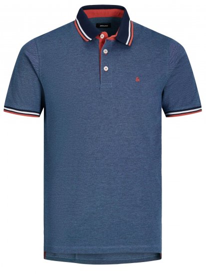 Jack & Jones Paulos Polo Denim Blue - Polo shirts - Grote Maten Poloshirts Heren