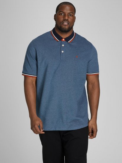Jack & Jones Paulos Polo Denim Blue - Polo shirts - Grote Maten Poloshirts Heren