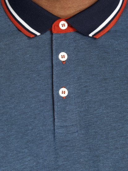 Jack & Jones Paulos Polo Denim Blue - Polo shirts - Grote Maten Poloshirts Heren