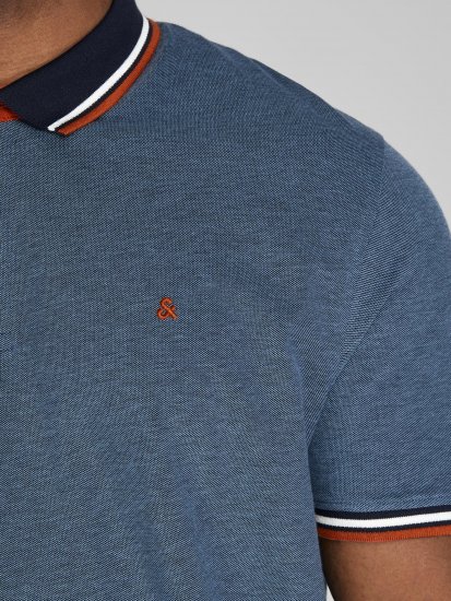 Jack & Jones Paulos Polo Denim Blue - Polo shirts - Grote Maten Poloshirts Heren