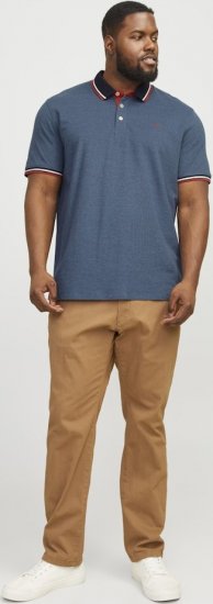 Jack & Jones PAULOS Short Sleeve Polo Denim Blue/PS - Polo shirts - Grote Maten Poloshirts Heren