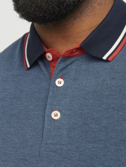 Jack & Jones PAULOS Short Sleeve Polo Denim Blue/PS - Polo shirts - Grote Maten Poloshirts Heren