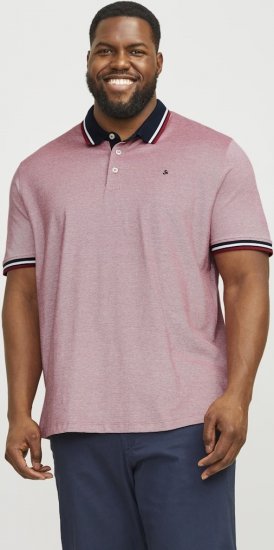 Jack & Jones PAULOS Short Sleeve Polo Rio Red/PS - Polo shirts - Grote Maten Poloshirts Heren