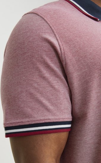 Jack & Jones PAULOS Short Sleeve Polo Rio Red/PS - Polo shirts - Grote Maten Poloshirts Heren