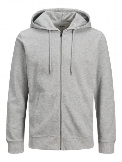Jack & Jones Basic Sweat Zip Hood Light Grey Melange - Sweaters & hoodies - Sweaters & Hoodies Grote Maten Heren