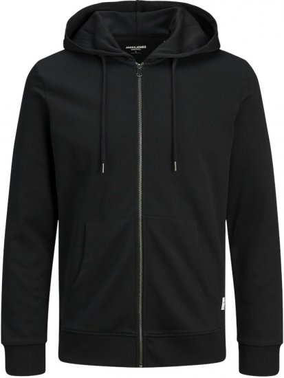 Jack & Jones Basic Sweat Zip Hood Black - Sweaters & hoodies - Sweaters & Hoodies Grote Maten Heren