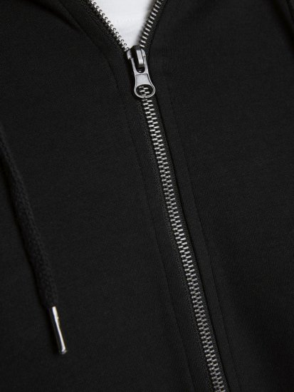 Jack & Jones Basic Sweat Zip Hood Black - Sweaters & hoodies - Sweaters & Hoodies Grote Maten Heren