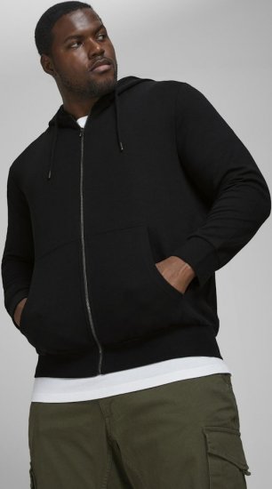 Jack & Jones Basic Sweat Zip Hood Black - Sweaters & hoodies - Sweaters & Hoodies Grote Maten Heren