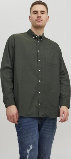 Jack & Jones OXFORD LS Shirt Green - Hemden - Overhemden Grote Maten Heren