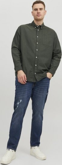 Jack & Jones OXFORD LS Shirt Green - Hemden - Overhemden Grote Maten Heren