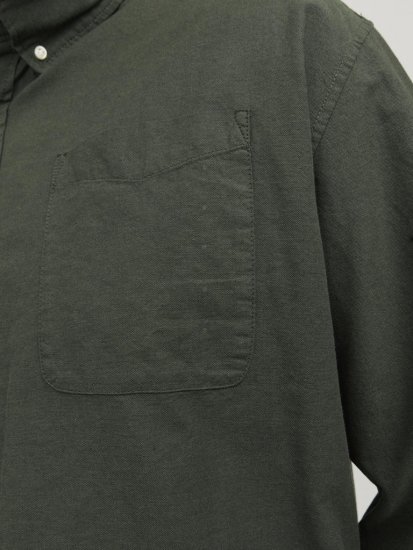 Jack & Jones OXFORD LS Shirt Green - Hemden - Overhemden Grote Maten Heren