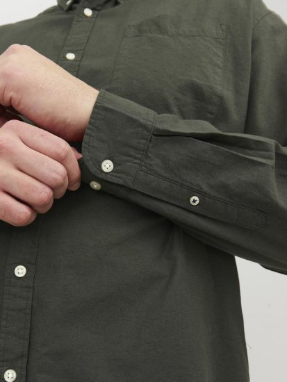 Jack & Jones OXFORD LS Shirt Green - Hemden - Overhemden Grote Maten Heren