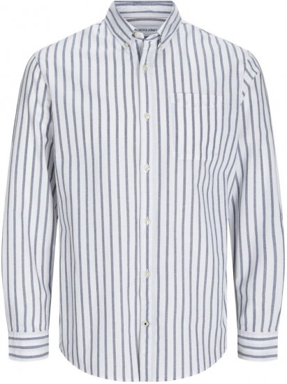 Jack & Jones OXFORD LS Shirt Striped Ensign Blue - Hemden - Overhemden Grote Maten Heren