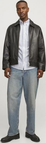 Jack & Jones OXFORD LS Shirt Striped Ensign Blue - Hemden - Overhemden Grote Maten Heren