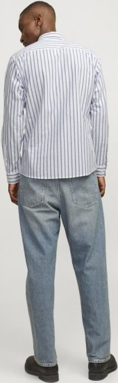 Jack & Jones OXFORD LS Shirt Striped Ensign Blue - Hemden - Overhemden Grote Maten Heren