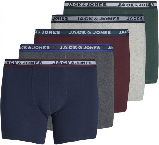 Jack & Jones OLIVER Trunks 5-Pack Dark Grey Melange - Ondergoed & zwem - Grote Maten Ondergoed Heren