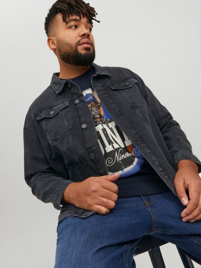 Jack & Jones JJIJEAN Denim Jacket Black Denim - Jassen - Grote Maten Herenjassen
