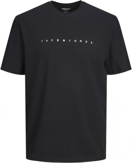Jack & Jones STAR T-Shirt Black - T-shirts - Grote Maten T-shirts Heren