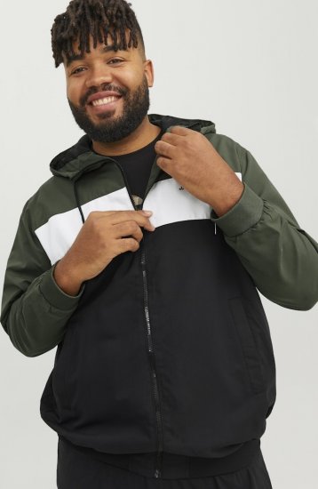 Jack & Jones RUSH Bomber Jacket with Hood Green - Jassen - Grote Maten Herenjassen
