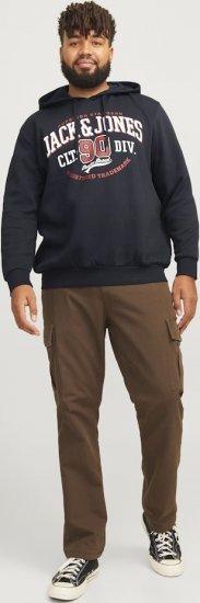 Jack & Jones 2 COL LOGO Hoodie Dark Navy - Sweaters & hoodies - Sweaters & Hoodies Grote Maten Heren