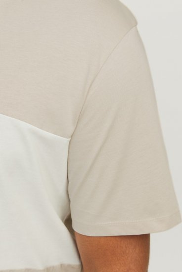 Jack & Jones LEGACY BLOCKING T-Shirt Beige - T-shirts - Grote Maten T-shirts Heren