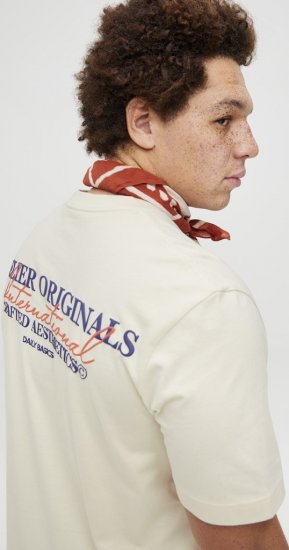 Jack & Jones Lington Crew Neck T-Shirt White - T-shirts - Grote Maten T-shirts Heren