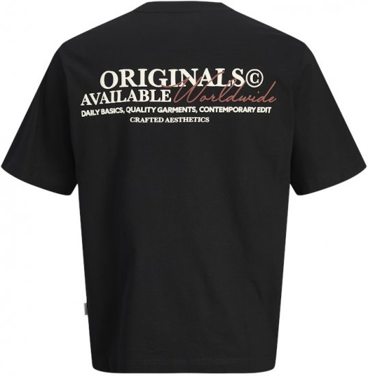 Jack & Jones Lington Crew Neck T-Shirt Black - T-shirts - Grote Maten T-shirts Heren