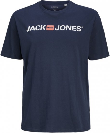 Jack & Jones Corp Logo Crew Neck T-Shirt Navy Blazer - T-shirts - Grote Maten T-shirts Heren