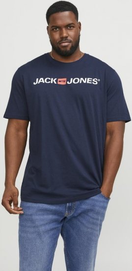 Jack & Jones Corp Logo Crew Neck T-Shirt Navy Blazer - T-shirts - Grote Maten T-shirts Heren