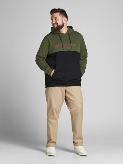 Jack & Jones JJEURBAN BLOCKING SWEAT Forest Green - Sweaters & hoodies - Sweaters & Hoodies Grote Maten Heren