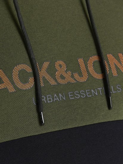 Jack & Jones JJEURBAN BLOCKING SWEAT Forest Green - Sweaters & hoodies - Sweaters & Hoodies Grote Maten Heren