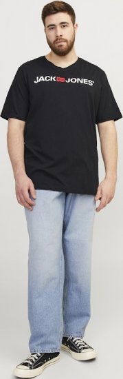 Jack & Jones Corp Logo Crew Neck T-Shirt Black - T-shirts - Grote Maten T-shirts Heren